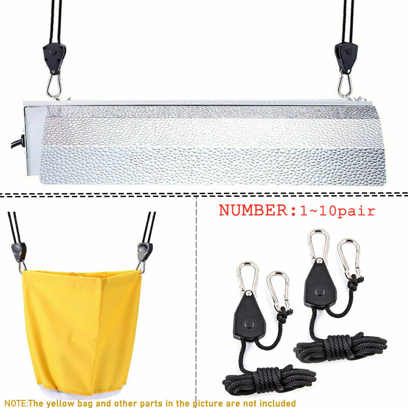 Practical Ratchet Rope Adjustable Pulley Rope Clip 1/8 inch for Plant Grow Light