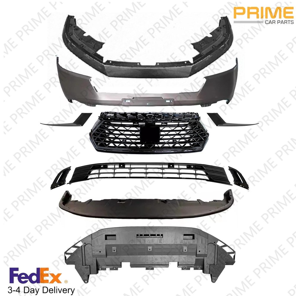 Complete Bumper Cover Fit 2023-2024 Honda Accord Front New W/Grille Unprimed