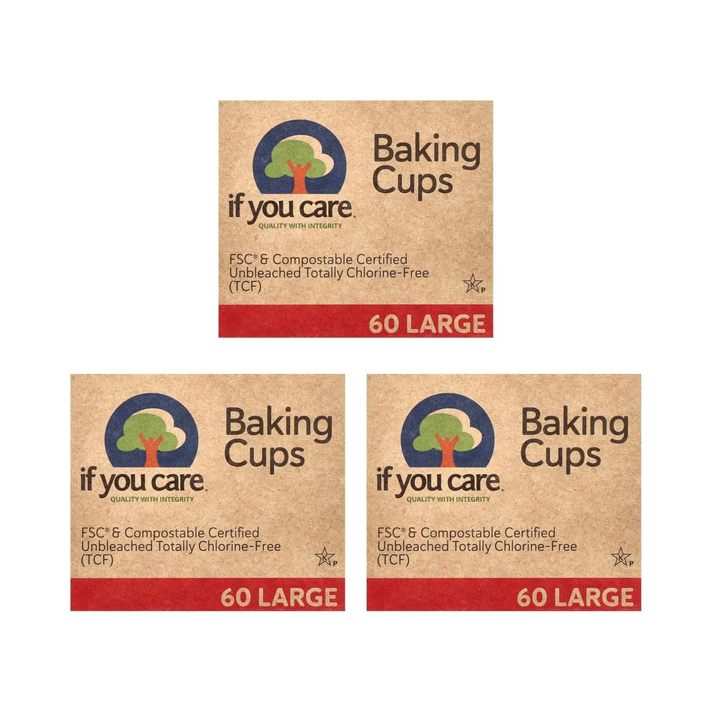 Unbleached Large Baking Cups 60 Count 3 Pack