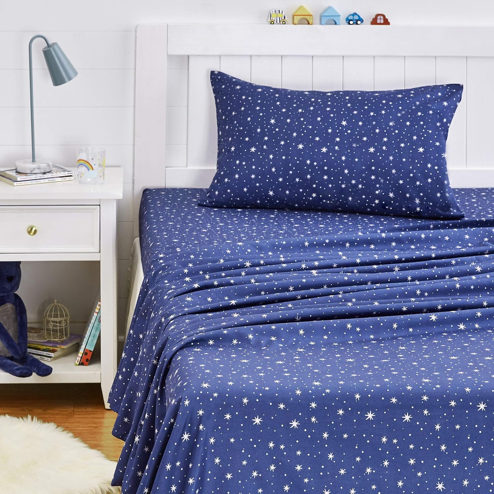 Kids Twin Navy Galaxy Microfiber 3-Piece Sheet Set – Soft, Lightweight & Easy Wash