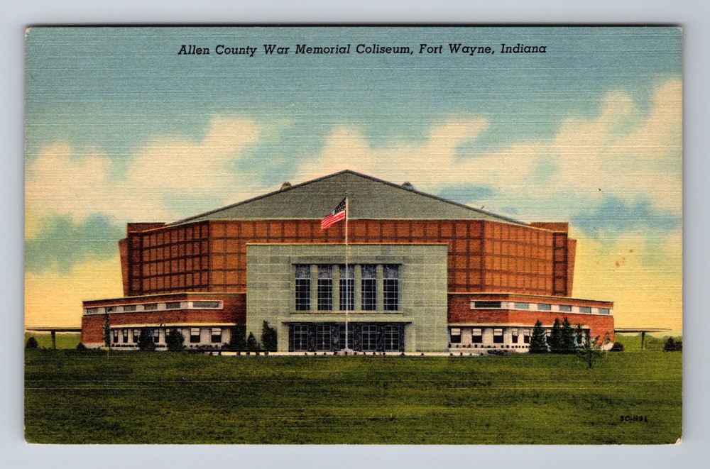 Fort Wayne IN-Indiana, Allen County War Memorial Coliseum, Vintage Postcard