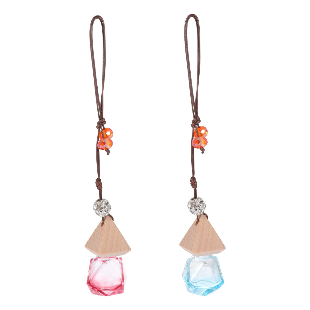 2 Pcs Car Scent Diffuser Bottles Perfume Pendant Hanging Decor Office