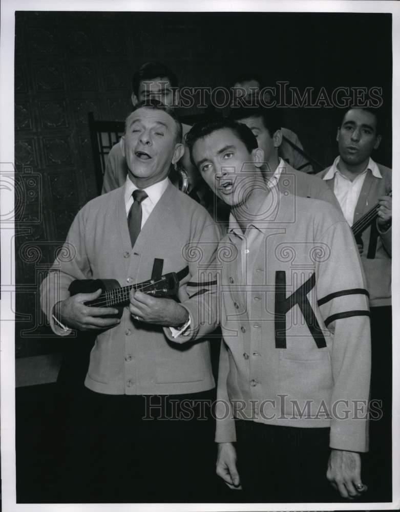 1958 Press Photo George Burns and Son Ronnie on 