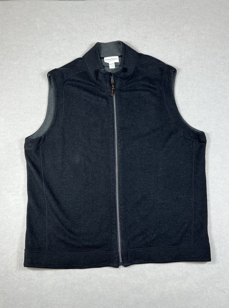Tommy Bahama Reversible Performance Vest for Men XXL Black Gray Flip Coast