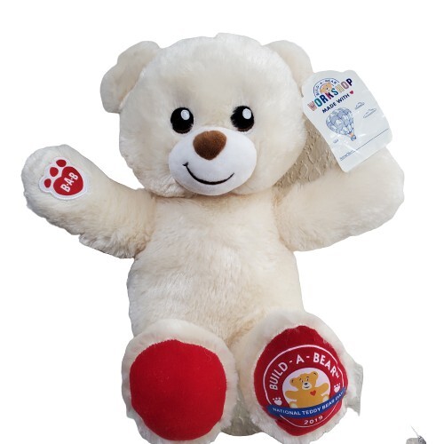 Build-a-Bear BAB National Teddy Bear Day 2019 Plush Bear Red Accents 15 inch
