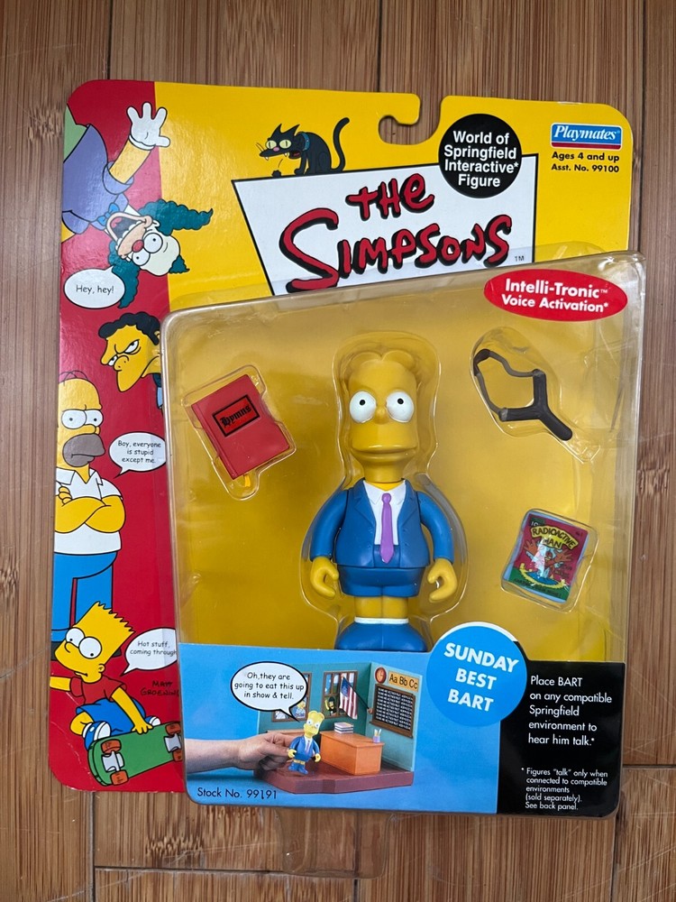 BNIB PLAYMATES INTERACTIVE THE SIMPSONS SERIES 2 SUNDAY BEST BART TOY FIGURE WOS