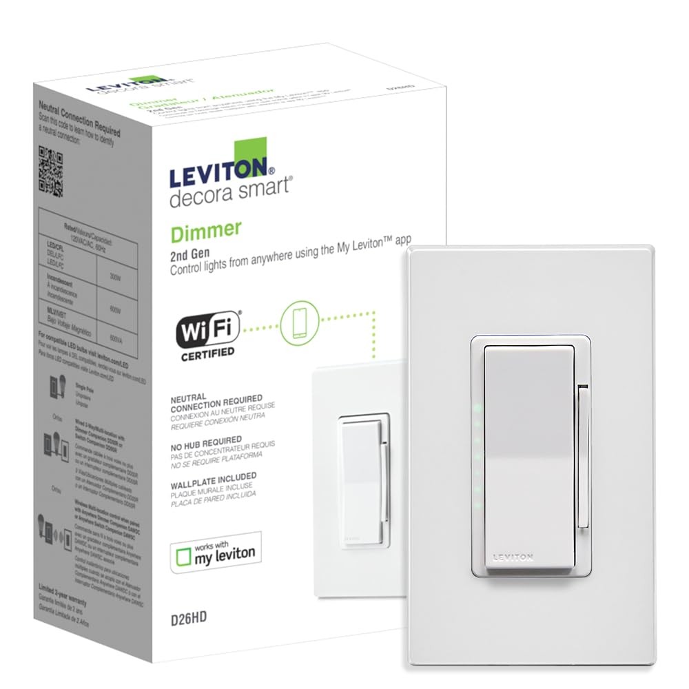 Wi-Fi Smart Dimmer Switch 2nd Gen Requires Neutral Wire Alexa Google Compatible