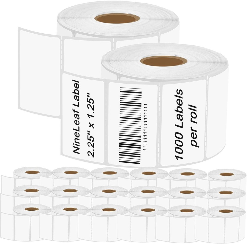 20 Rolls Direct Thermal 2.25x1.25 Barcode Labels for Zebra LP2824 Printer 1000 per Roll