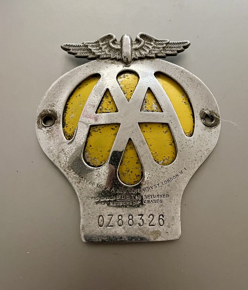 Classic Car AA Shield Badge Grill Bonnet Mini Jaguar Austin Morris MG Ford
