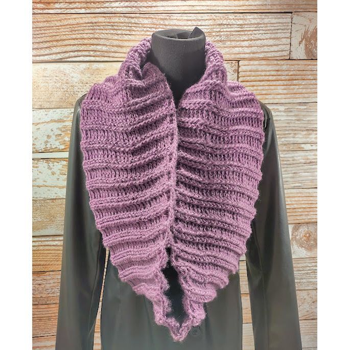 Ribbed Infinity Scarf - Dusty Purple