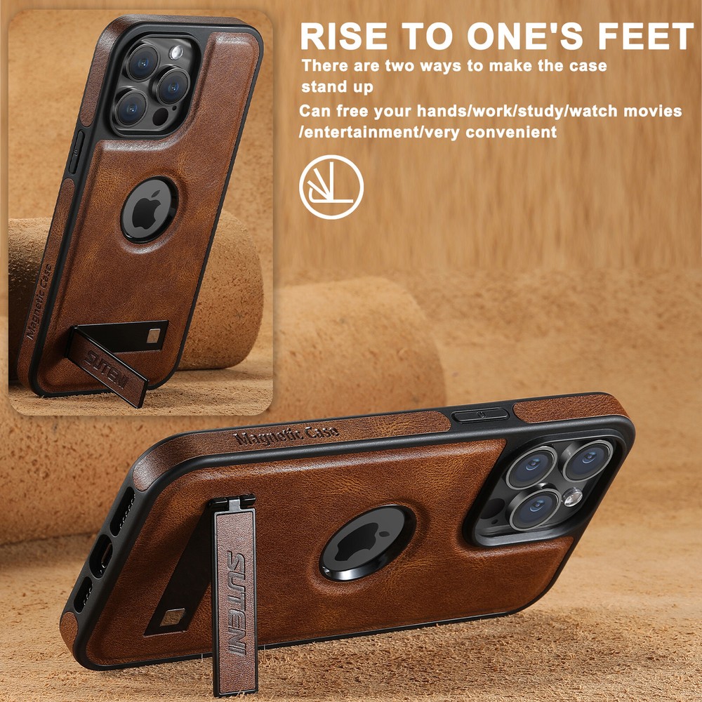 For iPhone 16 15 ProMax 14 13 12 Magnetic Shockproof Stand Case+Screen Protector