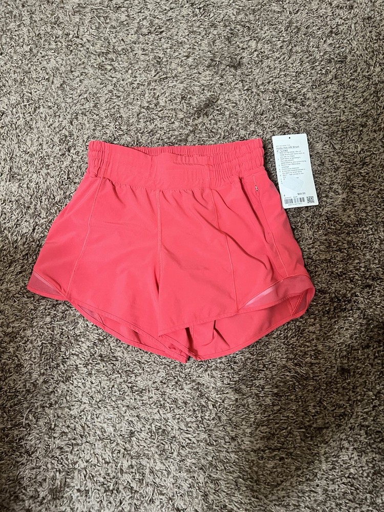 New Lululemon Size 4 Hotty Hot Shorts High Rise HR 4” Lined GLZP Glaze Pink