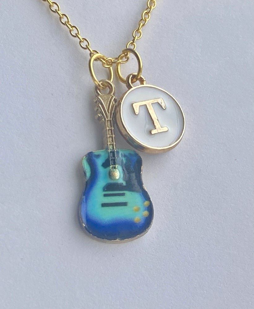Personalized Acoustic Guitar Necklace Custom 18” Chain