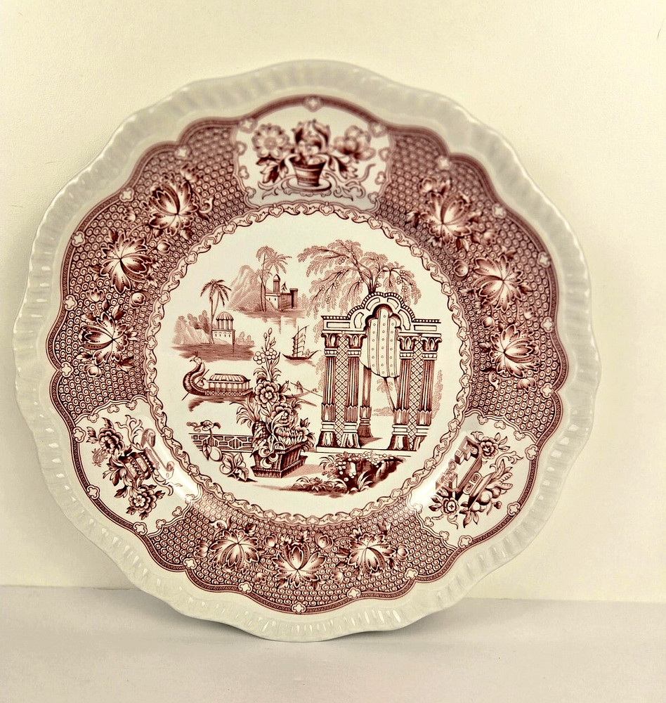 Pagoda Transferware Dinner Plate Spode Archive Collection Regency Series