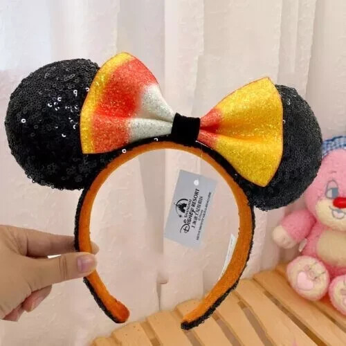 Bow Limited Party Sequins Minnie Ears Halloween Candy Corn Disney Parks Headband