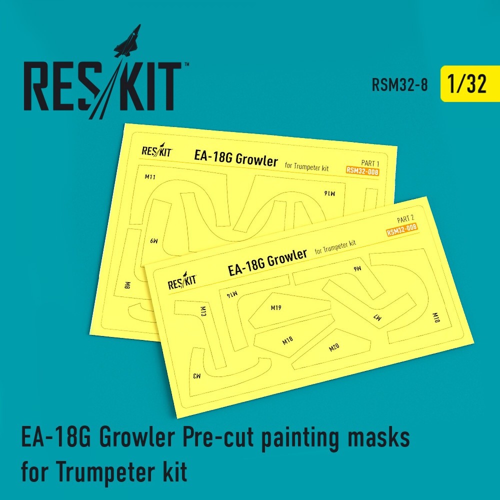 ResKit RSM32-0008 1:32 EA-18G Growler Pre-cut painting masks for Trumpeter kit