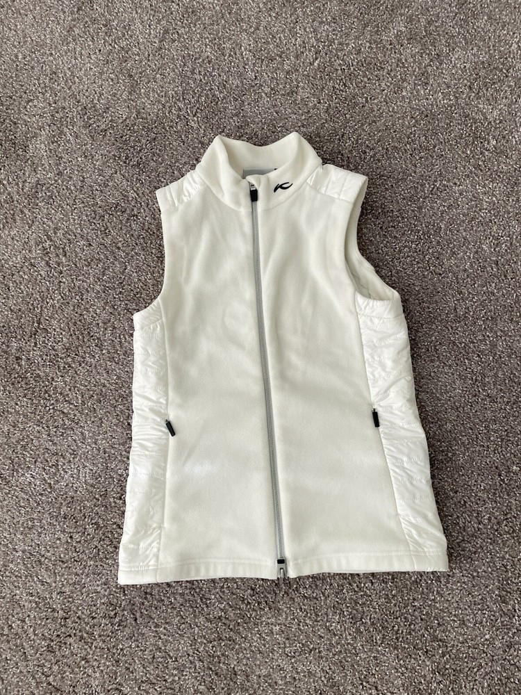Kjus Woman Vest White Fleece Ski Hiking Size Small