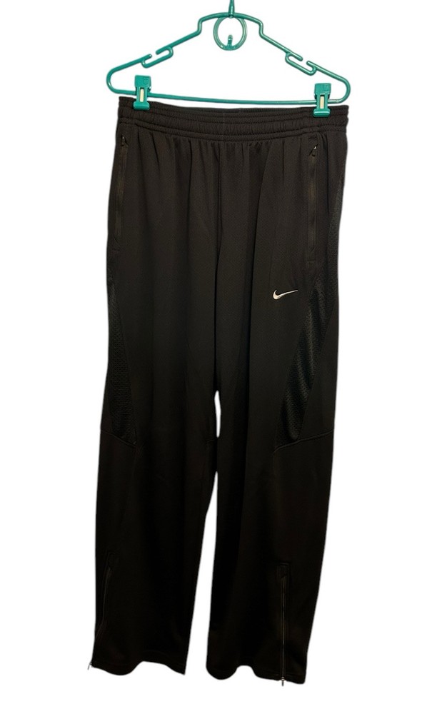 Nike Dri-fit Track Pants Men Sz 2XL Black Ankle Zip Pockets Elastic Waist NWT