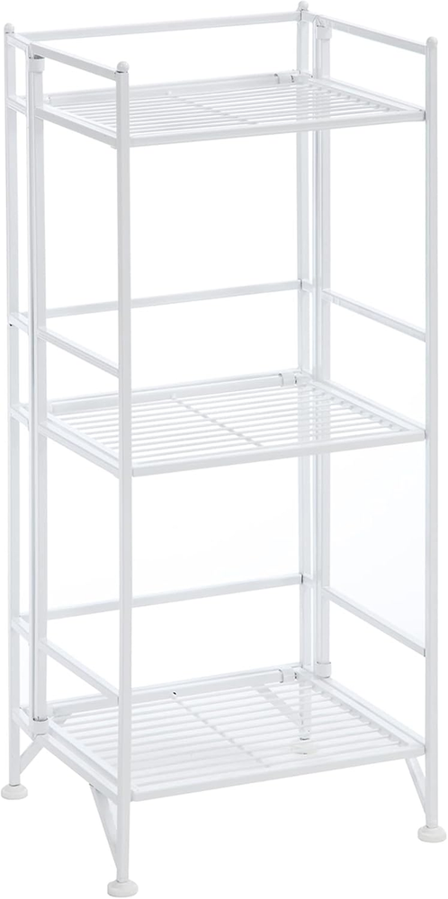 Xtra Storage Shelves - 3-Tier Folding Metal Shelving, Modern Shelves for Storage