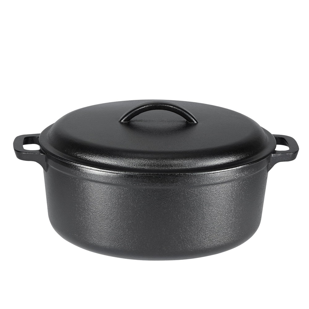 Pre-Seasoned Cast Iron Dutch Oven with Lid and Dual Handles