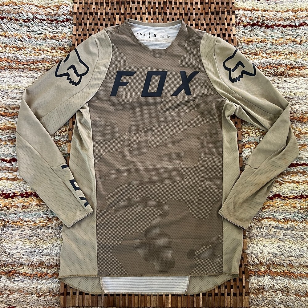 Fox Racing Motocross Desert Camo Jersey Pullover Green Tan Men's Size Small S