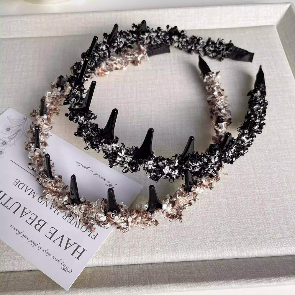 Hair Accessories Woolen Knitting Wavy Hairbands Non-Slip Teeth Comb Hair Hoop