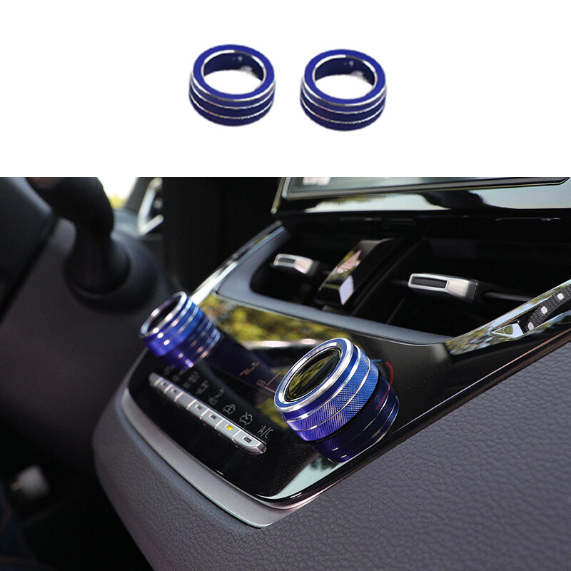 Blue Aluminum Console Air Conditioning Knob Trim For Toyota GR Corolla 2023-2024