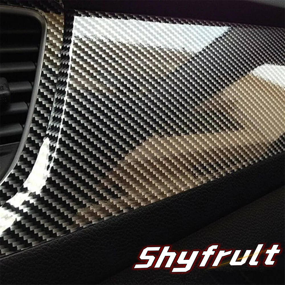 7D Super Gloss Carbon Fiber Vinyl Film Wrap Premium Bubble Free Air Release Auto