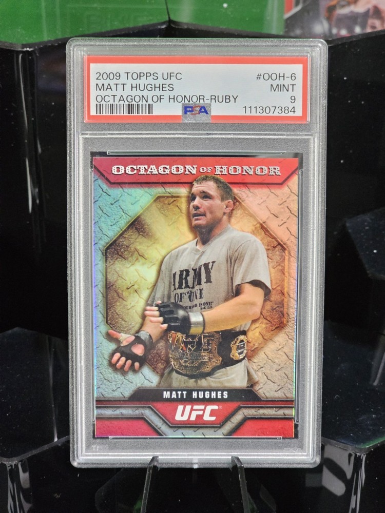Matt Hughes RC Pop 1 2009 Topps UFC Round 2 Octagon Of Honor Ruby /8 #OOH6