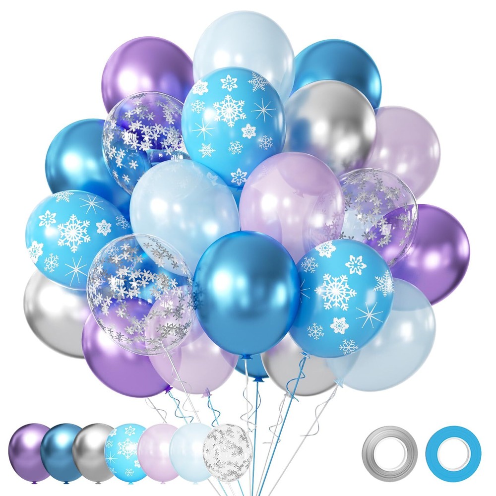 Purple and Blue Party Balloons Kit 50pcs Blue Silver Purple Balloons 12 Inch ...