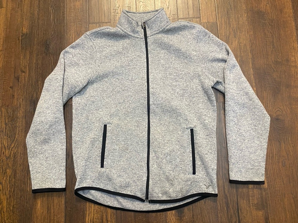 American Eagle Full Zip Fleece Jacket Mens Large - Tall Coat Classic Fit Vintage