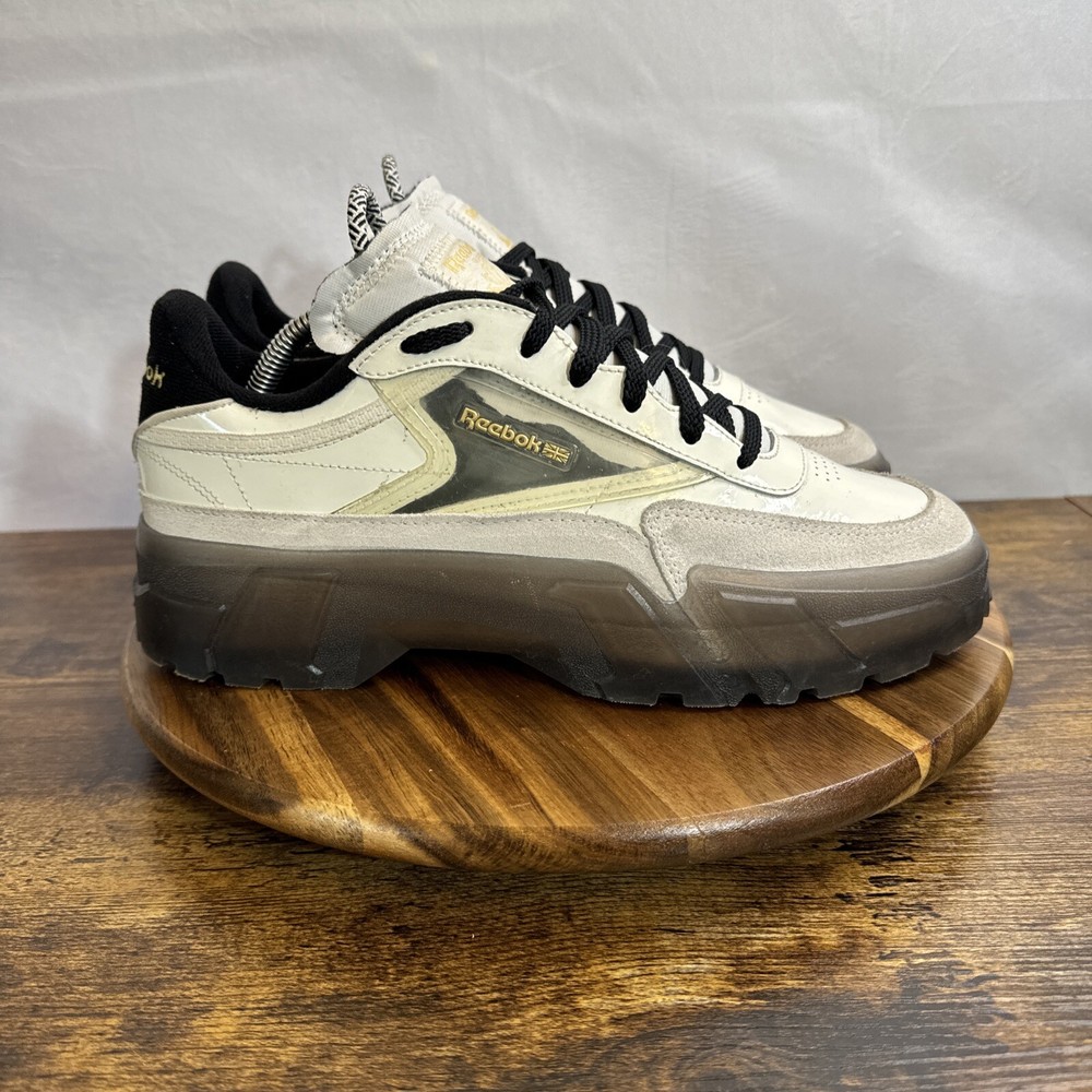 Reebok Cardi B Club C Women's Sz 11 White Black Gum Sneakers Platform FZ4928