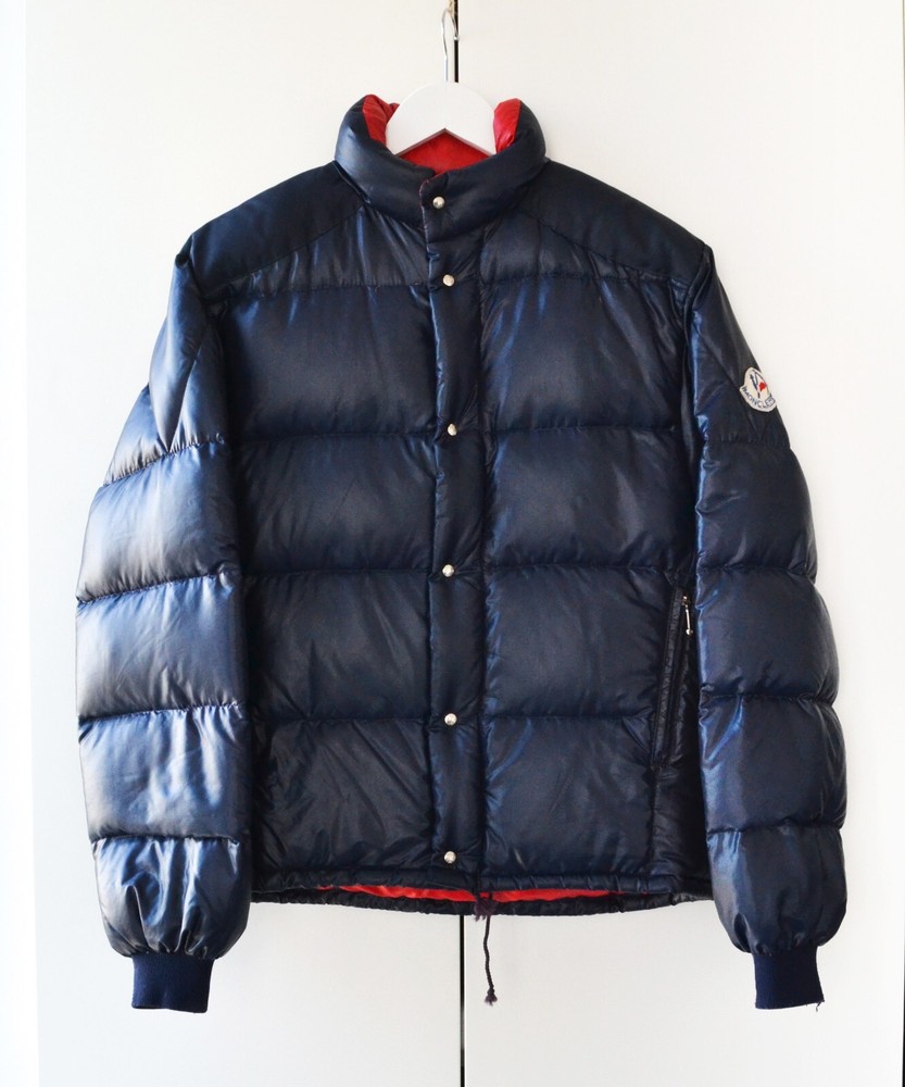 90s Vintage Moncler Grenoble Blue Puffer Down Jacket Logo Zip Size 0 Winter Coat