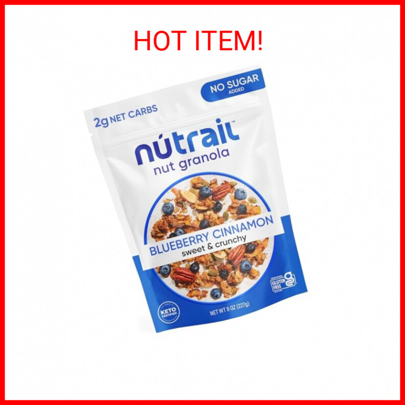 NuTrail Nut Granola Cereal, Blueberry Cinnamon, No Sugar Added, Keto, Low Carb,