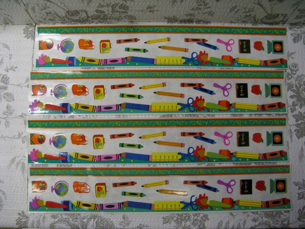 Sandylion Back To School Fun Border Sticker 4 Complete Sheets Scrapbooking Cards-image