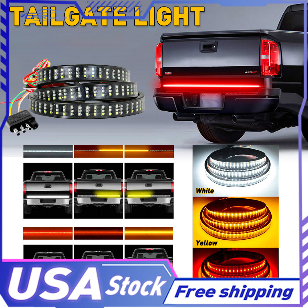 1.2m/48inch Red&Amber&White 2835SMD LED Tailgate Light Strip For Toyota Tundra