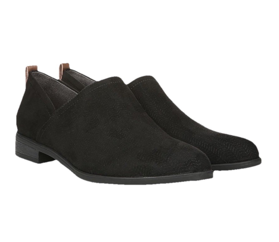 Dr. Scholls Womens 9.5 M Black Ruler Slip On Shootie Stack Heel Loafer