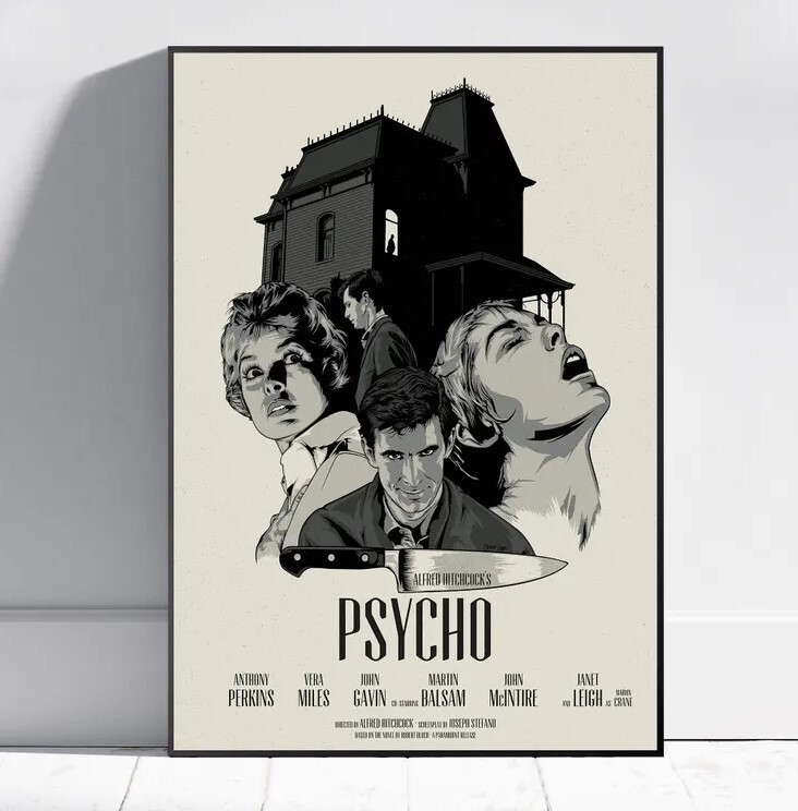 Psycho Norman Bates Movie Poster Wall Art Rolled Print