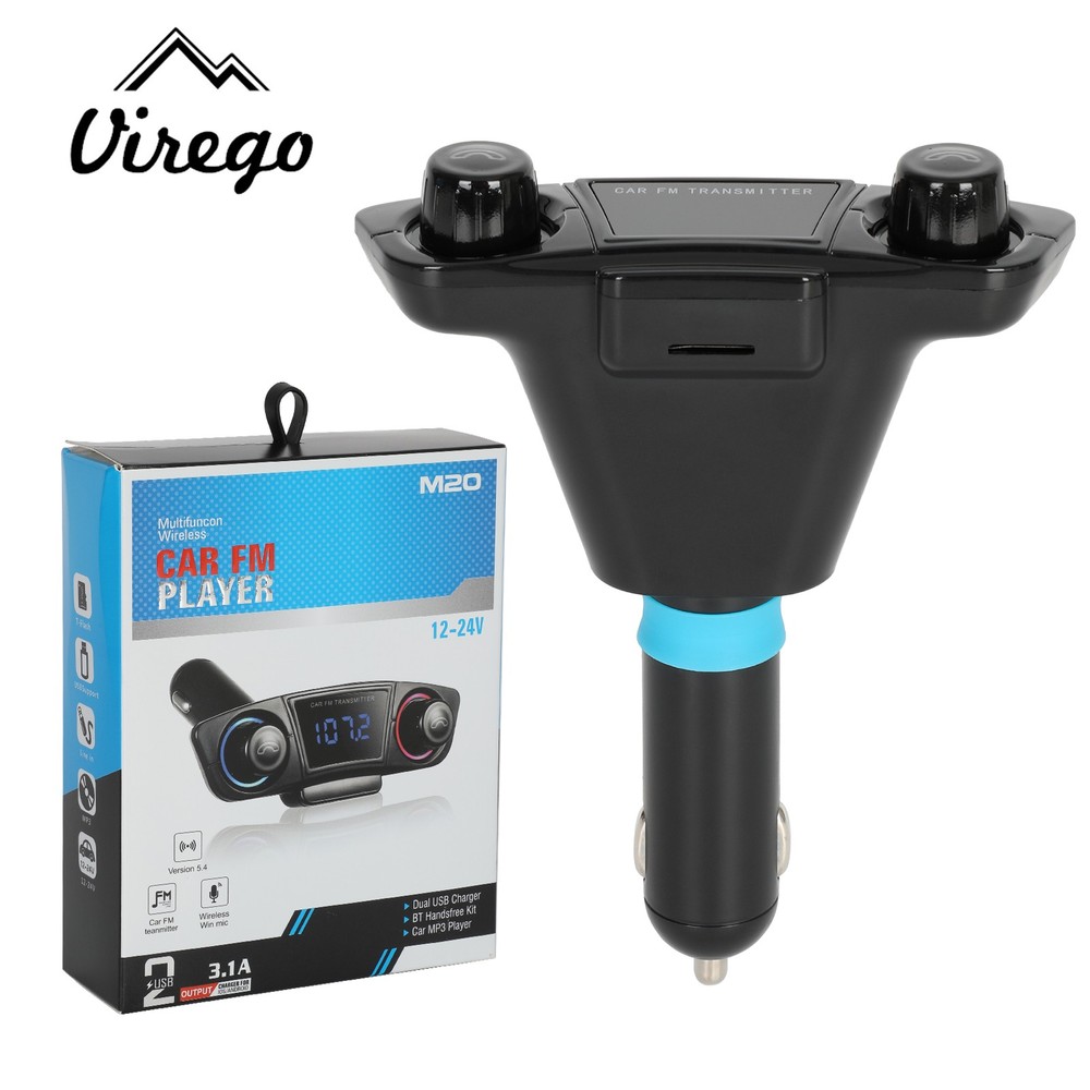 Bluetooth FM Transmitter for Car with MP3 Player Hands-Free Calling and USB Charger