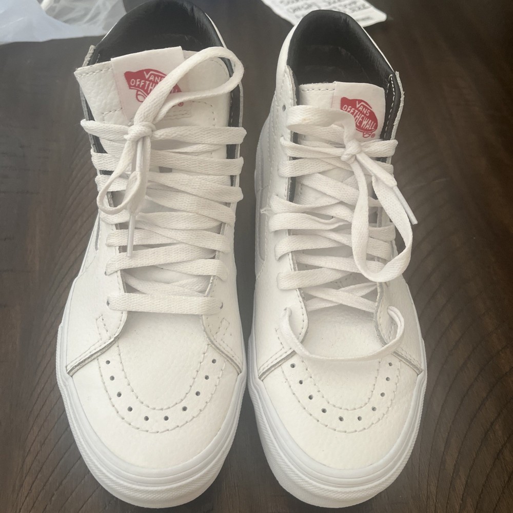 Vans Off the Wall Mens White Canvas Skate Shoes Size 5.5 Style 721454