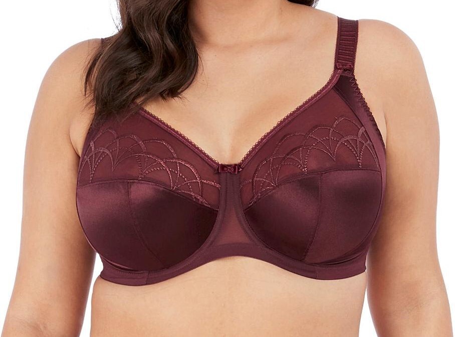 Elomi Cate Bra Raisin Mesh Size 36FF Underwired Side Support Full Cup 4030 New