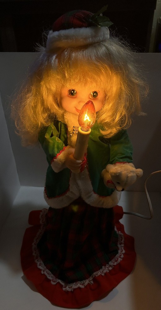 Christmas Tradition 24” Animated Doll Motionette Lighted BIG EYED LITTLE GIRL