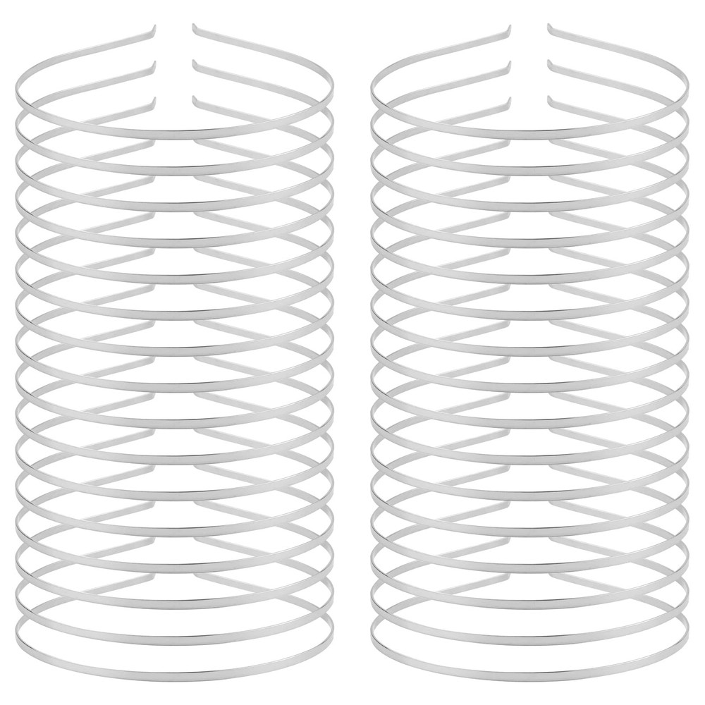 30 Pack 3mm Blank Silver Thin Metal Headbands - Plain Hard Skinny Tiara Crown...