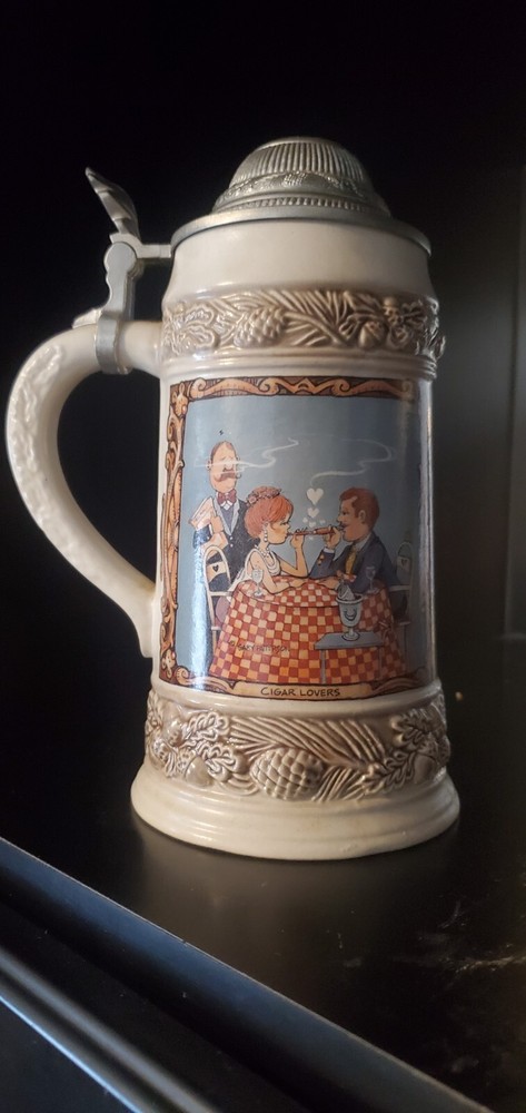 Gary Patterson Stoneware Beer Stein with Smoking Feature