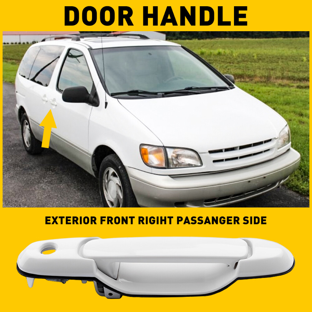 Door Handle For 1998-03 Toyota Sienna Van Front Outer Right Passenger Side White