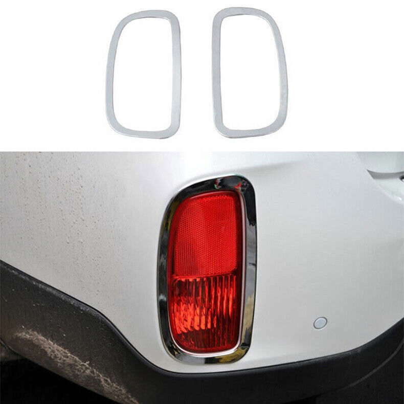 For Kia Sorento 2014-2015 Chrome Car Rear Bumper Fog Light Lamp Bezel Cover trim