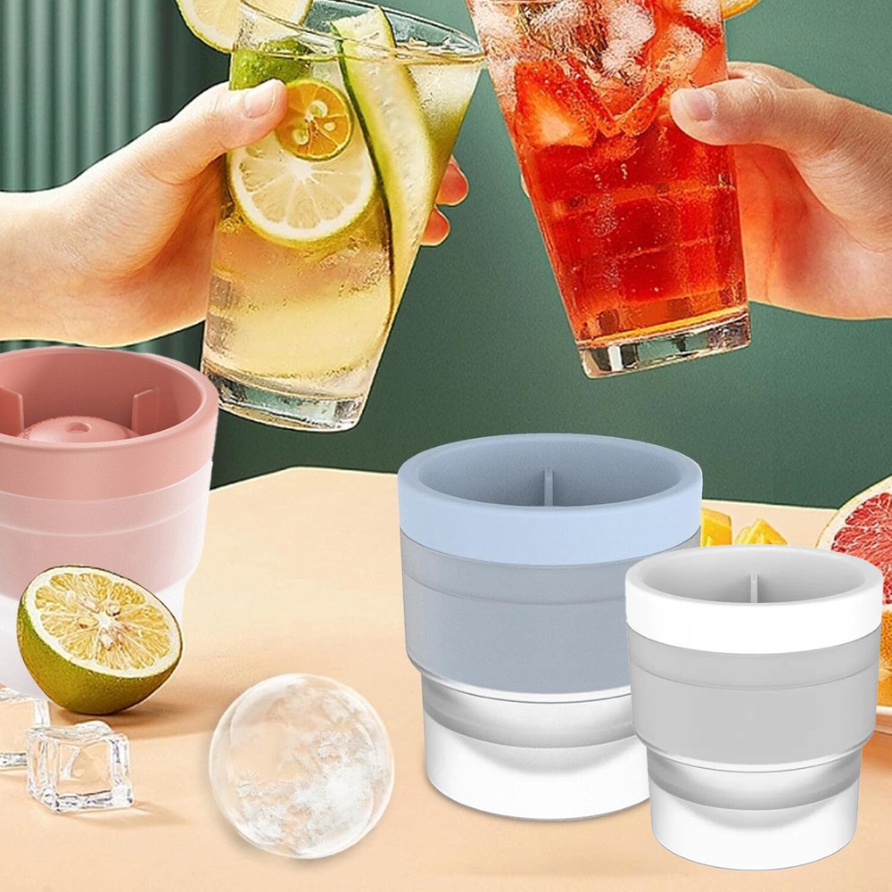 3-Pack Stackable Ice Ball Maker Round Sphere Mold For Whisky Cocktails Beverage