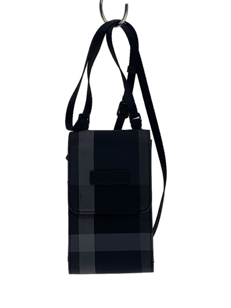 BURBERRY BLACK LABEL ◆check, shoulder bag/leather/BLK/51163-505-09