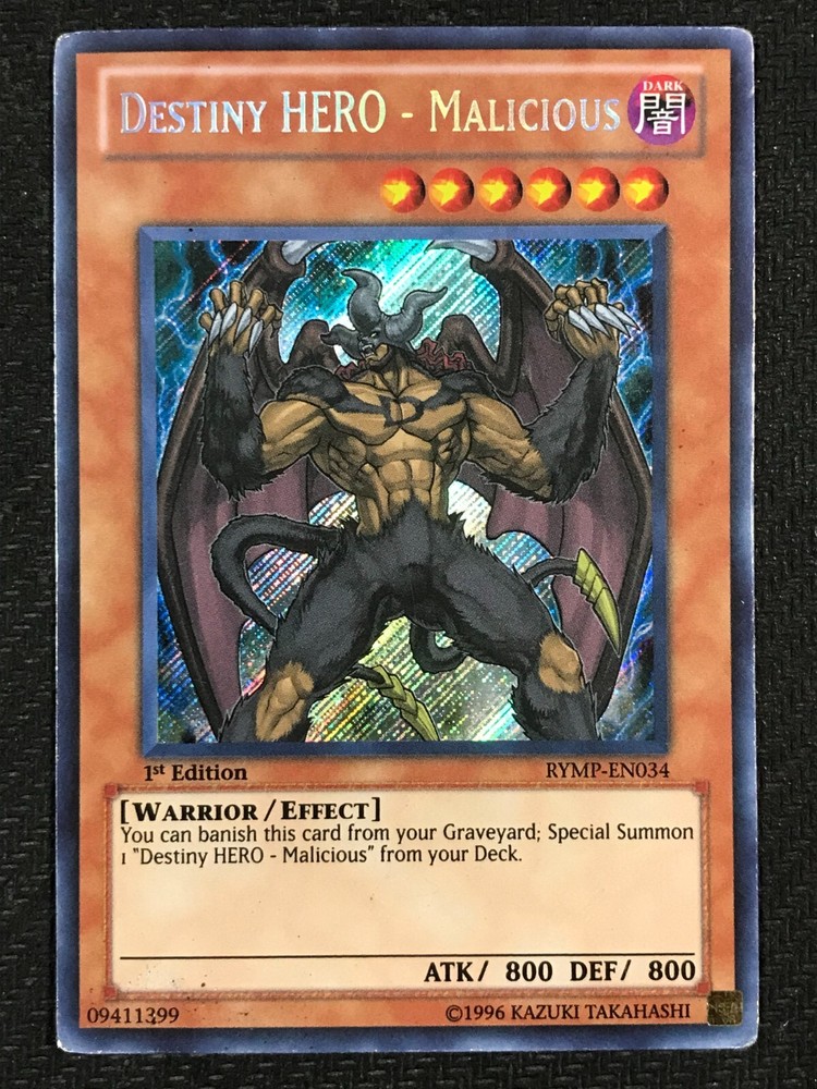 YuGiOh Destiny HERO Malicious RYMP-EN034 1st Edition Heavy Play Condition