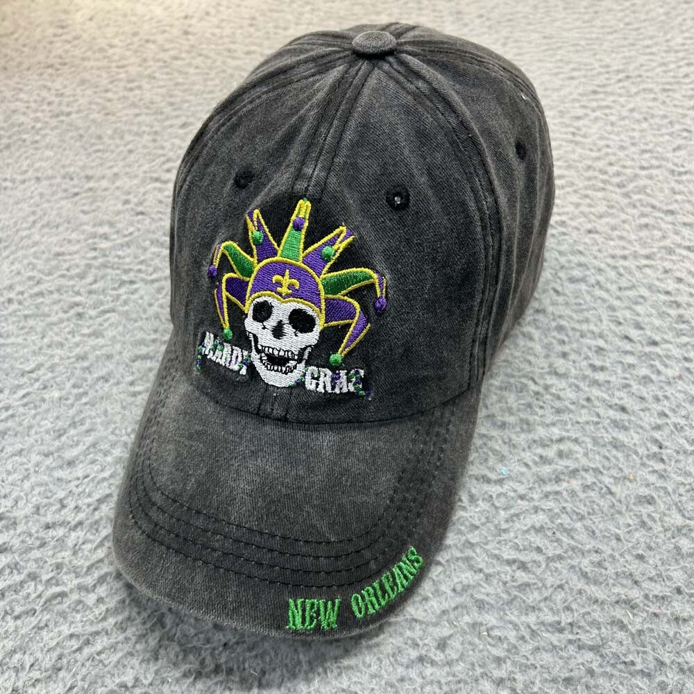 Mardi Gras Skull Hat Men Baseball Cap One Size SUN Products New Orleans